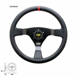 OMP WRC BLACK/RED LEATHER STEERING WHEEL