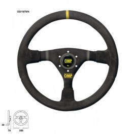 OMP WRC BLACK/YELLOW LEATHER STEERING WHEEL