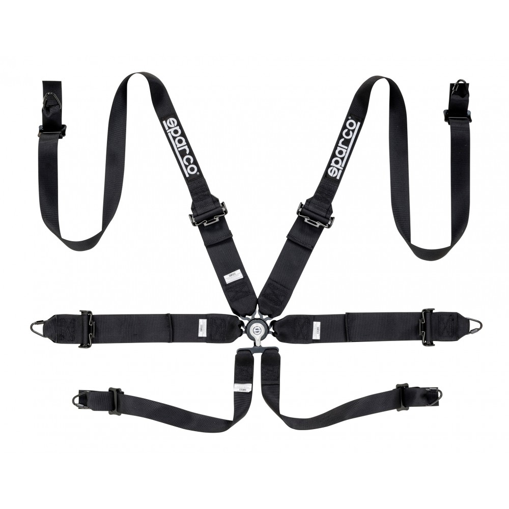 SPARCO HARNESS COMPETITION 6 PT HANS - 3"/2" STEEL